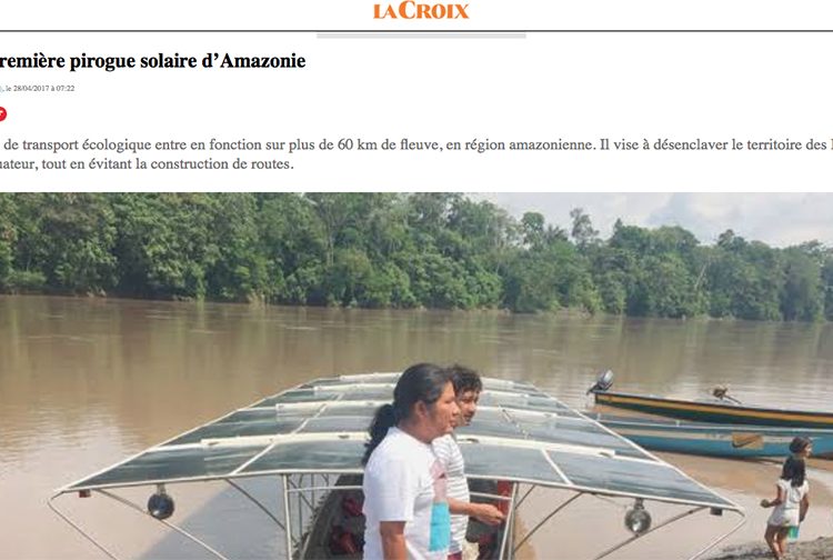 Et vogue la première pirogue solaire d’Amazonie