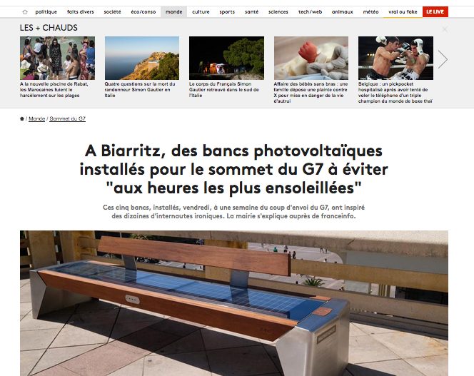 Des bancs un peu spéciaux à Biarritz